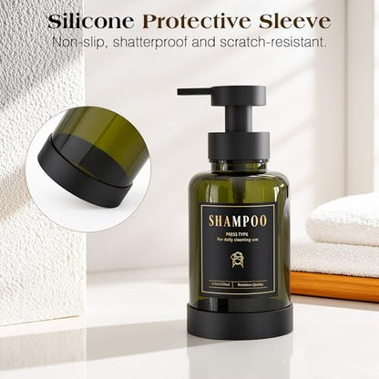 Luxspire Foaming Soap Dispenser 15oz Hand Soap Bottle, Olive Green, 2 Pack - color: Olive Green