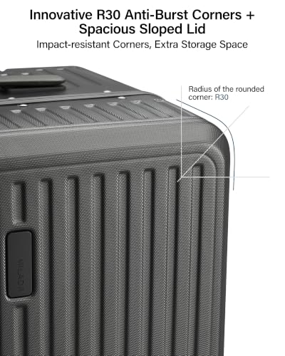 MILADA 28'' Hardshell Checked Suitcase, Trunk Zipperless Aluminum Luggage - color: Rock Gray, size: Trunk 28 Inch
