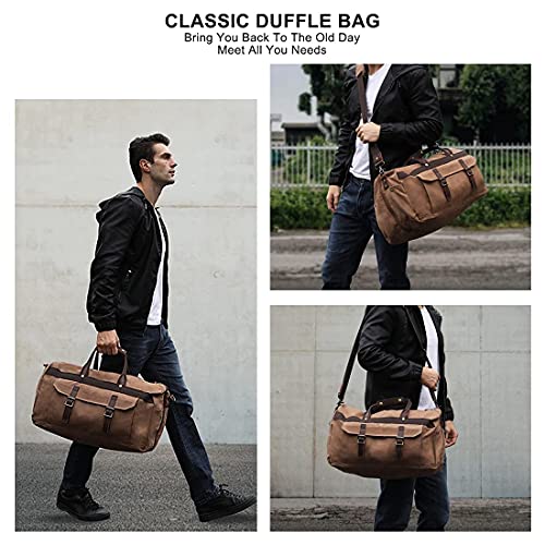 Canvas Duffle Bag for Men & Women - color: 2-Brown