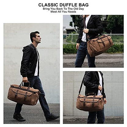 Canvas Duffle Bag for Men & Women - color: 2-Brown