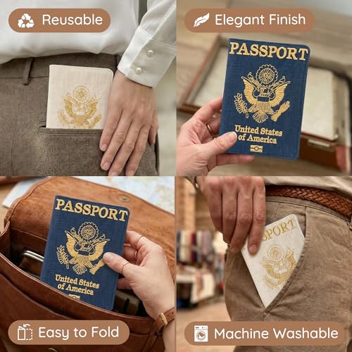 Linen Passport Holders, Set Of 2, Liberty Eagle - color: 1227 - Liberty Eagle