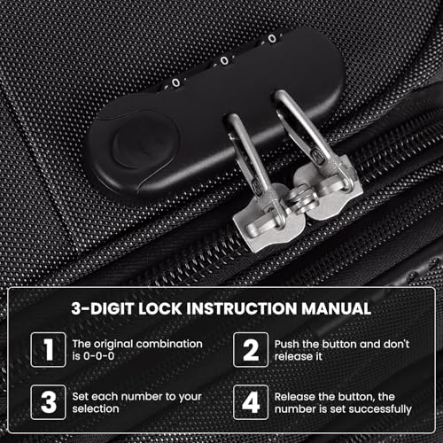 20'' Carry on Luggage,Softside Suitcase,Expandable 15% - color: Black, size: Carry-On 20-Inch
