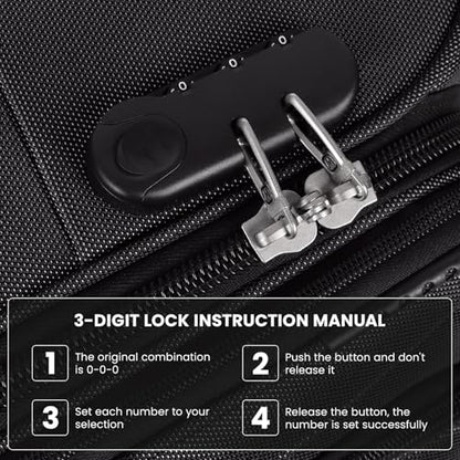 20'' Carry on Luggage,Softside Suitcase,Expandable 15% - color: Black, size: Carry-On 20-Inch
