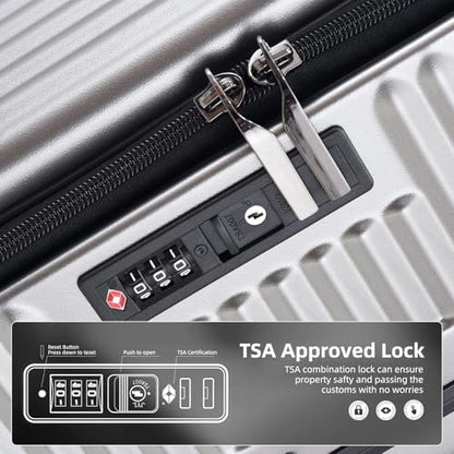 Kaleenie 29 Inch Aluminum Frame Checked Luggage Top Opening - color: Gray, size: 29 Inch