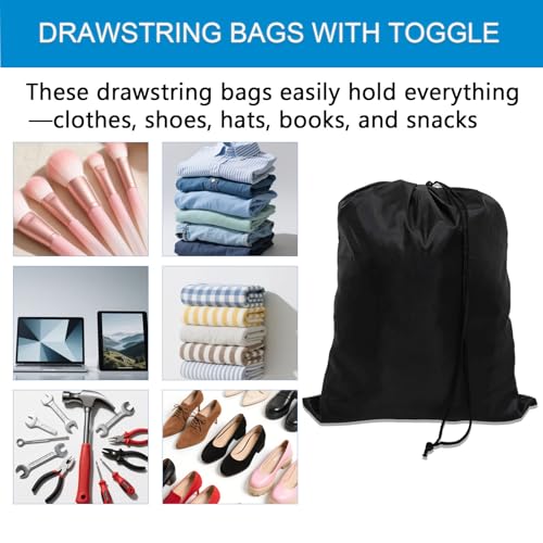 10-Pack Drawstring Bags with Toggle Closure - Lightweight & Durable Nylon Gym Bags for Sports, Travel and Daily Use - size: 5 x 7 Inch