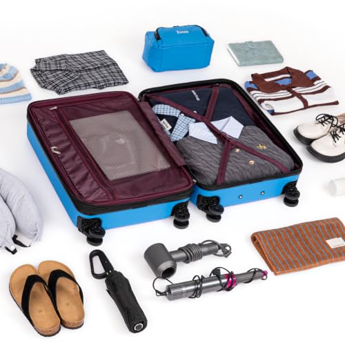 5 Piece Hardshell Luggage Set TSA Lock Spinner Wheels IceBlue - color: IceBlue, size: 5 piece