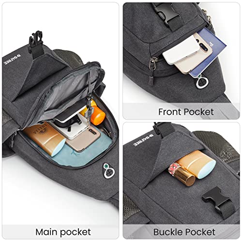 G4Free Canvas Crossbody Sling Bag with RFID Blocking for Women Men - color: Dark Grey