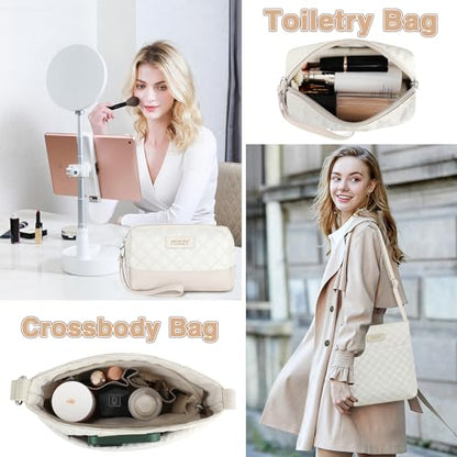ITIEZY Weekender Bag for Women 21.5" Travel Duffel Large Carry On Bag 3PCS - color: 9-White
