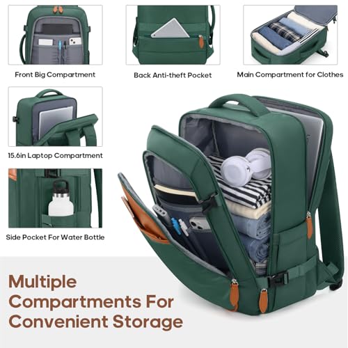 Luggage Sets 7 Piece,Hardside Large Checked Suitcase with Backpack Set | Lightweight But Durable Carry on Luggage with 360° Spinner Wheels& YKK Zippers,TSA Lock,Space-Saving Nested - color: Dark Green, size: 7-Piece Sets