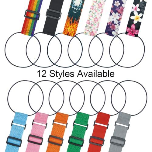 Add Bag Luggage Strap for Suitcases - LHZHLE 2 Pcs Adjustable Bungee Straps - color: Pink Floral Pattern