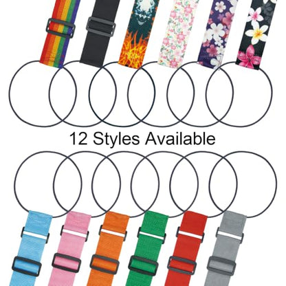 Add Bag Luggage Strap for Suitcases - LHZHLE 2 Pcs Adjustable Bungee Straps - color: Orange Skull Pattern