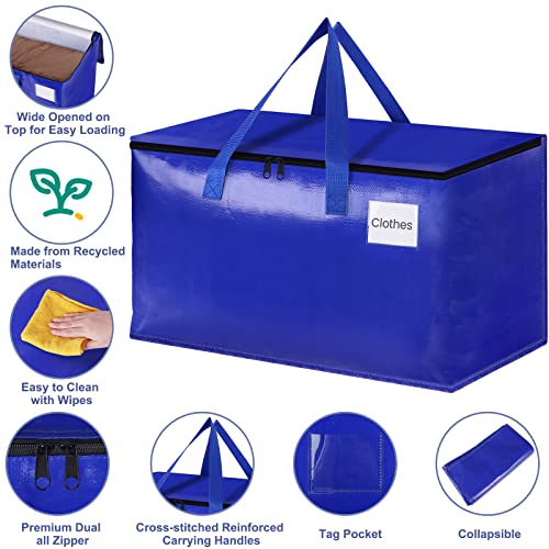StorageRight Moving Bags, Moving Boxes, 93L 4-Pack Sotrage Bags Totes, Blue - color: Blue, size: 4 Pack