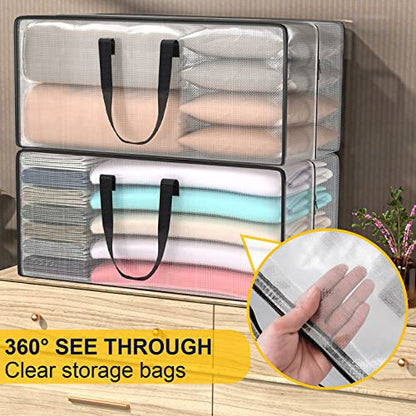Heavy Duty Extra Large Clear Moving Bags with Strong Zipper Handles - color: Clear, size: 4 Pack