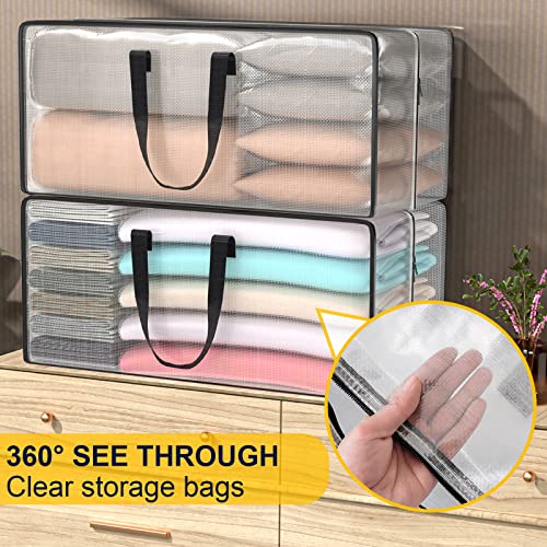 Heavy Duty Extra Large Clear Moving Bags with Strong Zipper Handles - color: Clear, size: 6 Pack