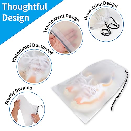 Clear Shoe Bags for Travel 10 PCS, Drawstring Travel Shoe Bags for Packing - color: Clear, style: 10 Pack