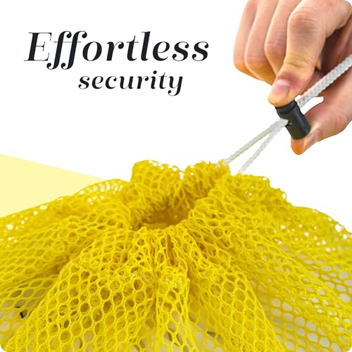 Handy Laundry Mesh XL Laundry Bag 24"x36", Heavy Duty Drawstring, Yellow | XL 24x36 Mesh Laundry Bag, Secure Drawstring, Heavy Duty, Machine Washable, for Delicates Dorm Travel Storage, Yellow