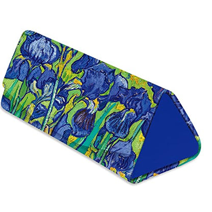 RainCaper Folding Travel Sunglasses & Reading Eyeglasses Case - Vegan Leather, Compact, Magnetic Closure, Slim Trifold Design - color: Van Gogh Irises
