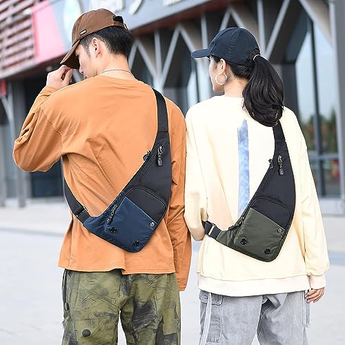 Peicees Water-resist Sling Bag Crossbody Bag for Men Slim Chest Backpack Man Purse Small Shoulder Bag for Travel Hiking - color: Grey