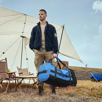 Rolling Duffle Bag with Wheels,86L 30”Carry on Luggage with Wheels,Folding Travel Bag,Duffle Backpack with Separate Shoe Compartment (Blue) - color: blue, size: 86L duffle bag