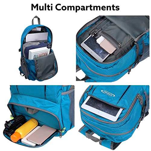G4Free 40L Lightweight Packable Hiking Backpack, Waterproof Travel Daypack - color: Light Blue