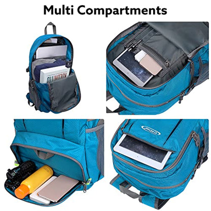 G4Free 40L Lightweight Packable Hiking Backpack, Waterproof Travel Daypack - color: Light Blue