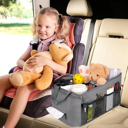 HEYSKAY Backseat Car Organizer Car Caddy Passenger Seat Organizer for Kids - color: Grey