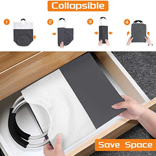 BlissTotes 115L Laundry Basket, Freestanding Collapsible Hamper, Gray - color: Gray, size: 115L