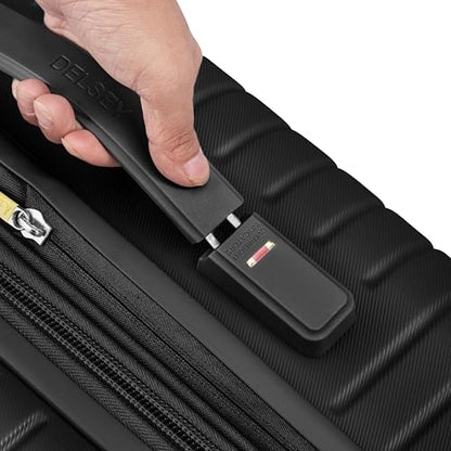 DELSEY PARIS Cruise 3.0, 24 Inch Checked-Medium Luggage, Black - color: Black, size: Checked-Medium 24 Inch