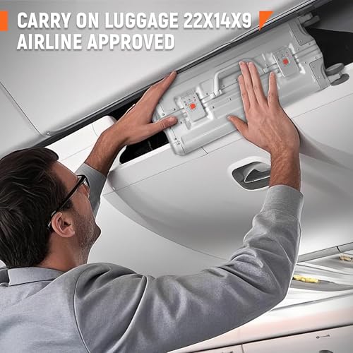 VentureVault All Aluminum Zipperless Carry On Luggage, 20 Inch, Silver - color: Silver, size: 20-Inch