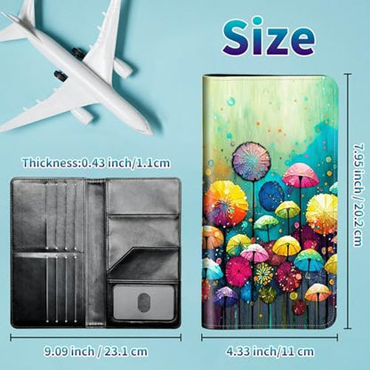 Family Passport Holder RFID,Colorful Dandelion - color: Colorful Dandelion