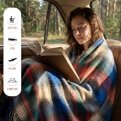 Soft Pure Wool Throw Blanket, Lightweight Warmth, 55"x83" - color: Colorful Field, size: Standard (1.5 lbs)