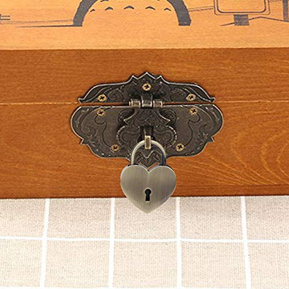 HEEPDD Heart Shaped Padlock, 1.8 x 2.3in Mini Small Padlock with Keys - color: Ancient Gold