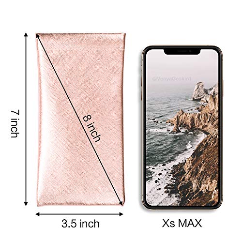 Vemiss 3 Pack Glasses Case, Squeeze Top Soft Sunglasses Pouch - color: 3pcs Rose Gold