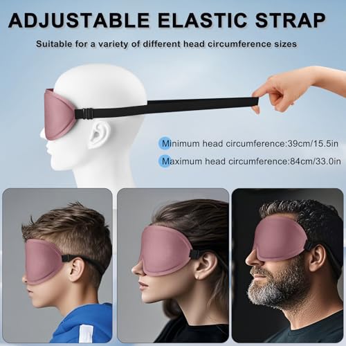 2 Pack Sleep Mask for Side Sleeper, Complete Light Blocking 3D Sleeping Eye Mask, Soft Breathable Eye Cover for Women Men, Travel, Nap, Relaxing Zero Pressure Night Blindfold (Pink+Purple) - color: Pink+purple