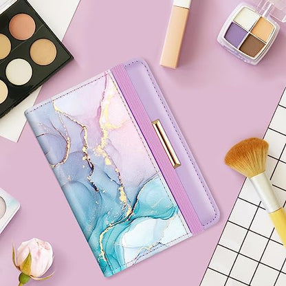 Coco Rossi Passport Holder Cover, RFID Travel Wallet Women Card Holder - color: Gradient Marble