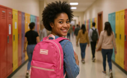 Trail maker Classic 17 inch Backpacks with Adjustable Padded Straps | School Backpacks for Girls, Boys - color: Pink