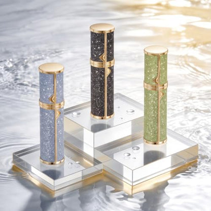 Perfume Travel Refillable 3PCS, Leak-Proof & TSA Leather Perfume Atomizer - color: Black,Blue,Green