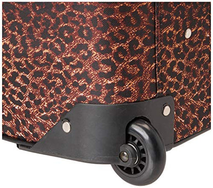 Rockland Vara Softside 3 Piece Upright Luggage Set, Expandable, (20"/28"/22" Rolling Duffel), Pink Leopard - color: Pink Leopard