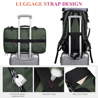 WITZMAN Travel Backpack for Men Duffle Bags Fits 17 Inch Laptop - color: Army Green