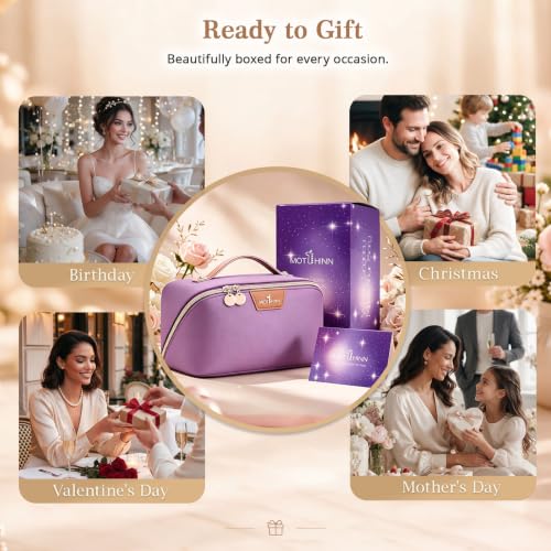 3-in-1 Large Travel Makeup Bag Organizer for Women - color: B08-Purple