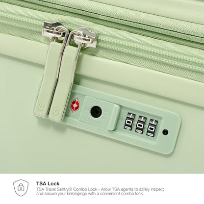 Traveler's Choice Elm Expandable Spinner Luggage Set, Glossy Mint, 29" Checked - color: Glossy Mint, size: 29" Large (1-Piece)