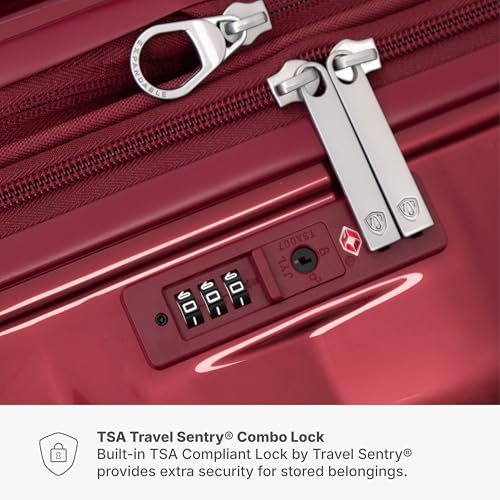 Traveler's Choice Edinburgh II Hardside Spinner Luggage, TSA Lock, Red, 3 Piece Set (21/25/29) - color: Red, size: 3 Piece Set (21/25/29)