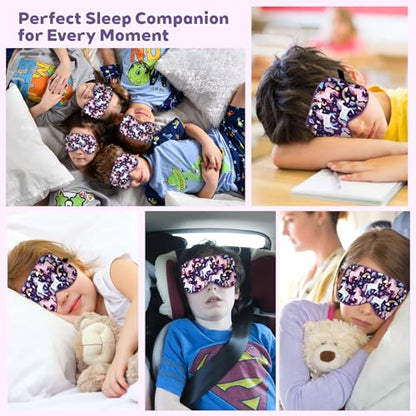 Kids Silk Sleep Mask, 100% Mulberry Silk Eye Mask with Adjustable Strap - color: Purple Horse Style