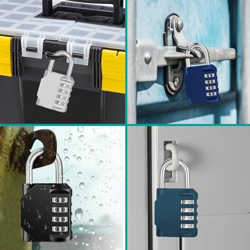 ZHEGE 2 Pack Combination Lock for Locker, Combo Padlock (Black & Blue) - color: 2P, Black&Blue, size: 2P