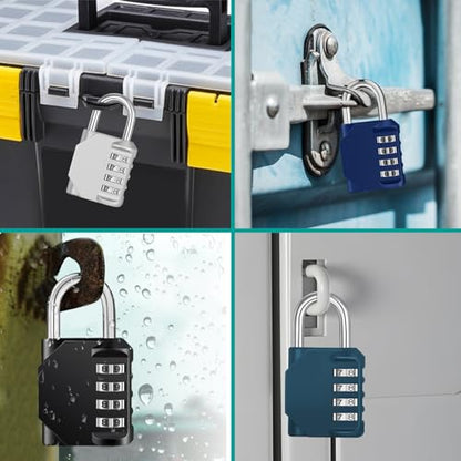 ZHEGE 2 Pack Combination Lock for Locker, Combo Padlock (Black & Blue) - color: 2P, Black&Blue, size: 2P