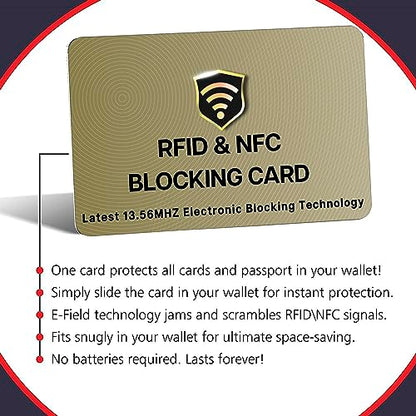SaiTech IT 3 Pack RFID Blocking Card for Credit Debit ID Card, Golden - color: Golden