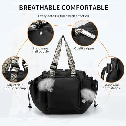 Multifunctional Travel Organizer Bag Convertible Backpack Crossbody and Shoulder Bag Beach Tote with Large Storage and Elastic Straps for Women