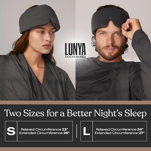 Lunya Washable Silk Sleep Mask LUSK7000, Meditative Grey, L - color: Meditative Grey, size: Large