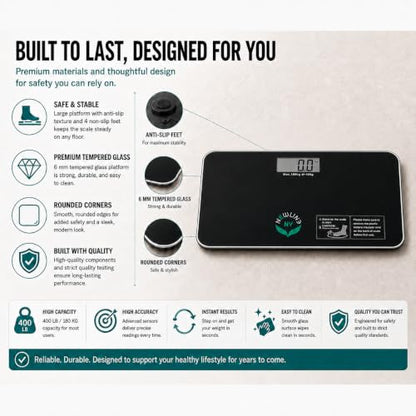 700 Series Travel Digital Bathroom Scale, 400 lb, Cool Black - color: Black