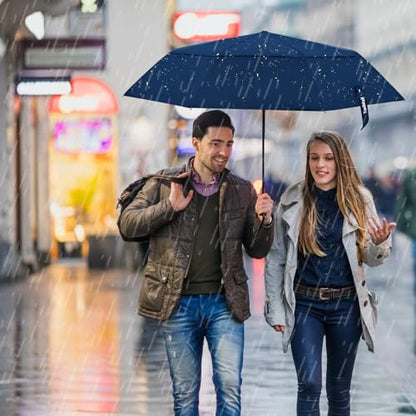 TradMall Travel Umbrella 42/45 Inches Double Vented Canopy - color: Navy Blue, size: 42 Inches